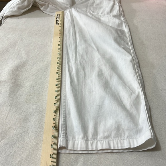 American Eagle Womens Cotton Pants White Size XSmall Elastic Waist Wide Leg - Picture 6 of 10